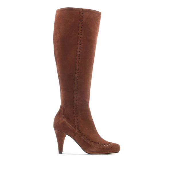 Clarks Womens Dalia Sierra Knee High Boots Brown | USA-9012487